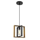 CAFULAM Farmhouse Pendant Light Fixture, Black Pendant Lights for Kitchen Island Industrial Lantern Pendant Light Fixtures with Light Shade, Adjustable Height Hanging Pendant Lighting
