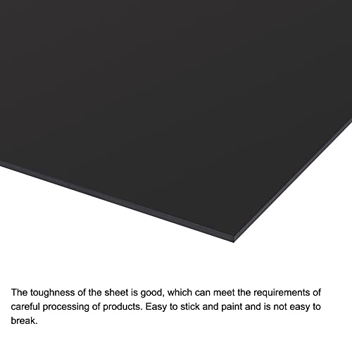 Image of MECCANIXITY Black ABS Plastic Sheet 10x8x0.08inch for Building Model, DIY Crafts, Panel, Pack of 2