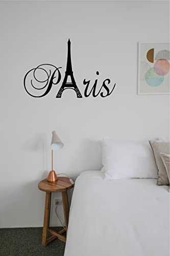 Black 20" x 13" Paris Tower Girls Room Wall Decal Home Decor Vinyl Black