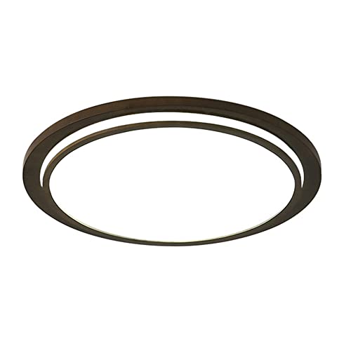 Luminaire de Plafond en Bois Artistique MOCHAMIK Rond 14,9 Pouces Plafonnier LED Dimmable