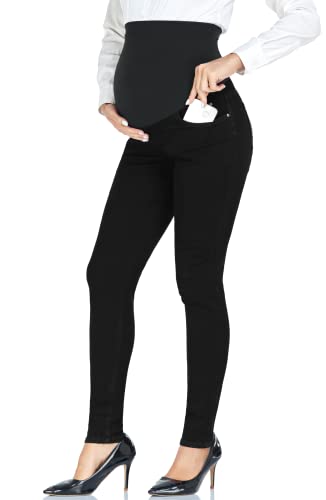Image of PACBREEZE Women's Maternity Jeans Over Belly Skinny Stretchy Denim Pants Comfy Slim Pregnancy Pants