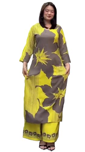 Kurta droite en rayonne mélangée avec palazzo pour femme élégante