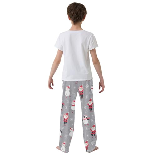Boys' Pants Christmas Santa Penguin Snowman Long Bottoms Jogger Pants Elastic Waist Trousers with Pockets S-XL3