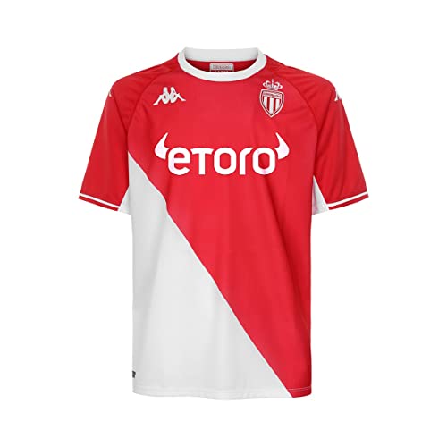 Mónaco Maillot pour Homme Saison 2021/22, Rouge/Blanc, S