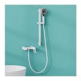 [Gandage Contrôle de la température, noyau de la valve en céramique]: Ce système de douche simple blanc est équipé d'un noyau de valve en céramique et la poignée contrôle la température de sortie de l'eau. Tournez la poignée à gauche pour l'eau chaude, tournez la poignée à droite pour l'eau froide