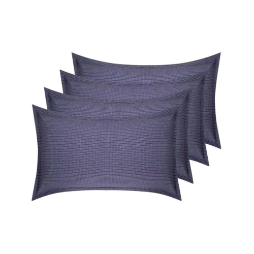 Image of Wakefit 100% Cotton Pillow Cover Set of 4 | 200 TC Soft & Breathable Pillow Cases | Standard Size 18 x 27 Inch | Skin Friendly, Durable & Gentle Machine Washable | Ross Blue