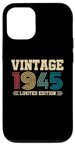 Carcasa para iPhone 12/12 Pro Regalos de 80 años Vintage 1945 Edición Limitada 80 Cumpleaños