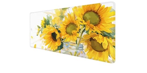 Desk mat jaune tournesol pour organiser et protéger votre bureau PC