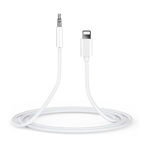 Auto Aux Kabel für iPhone 3.5mm Klinke Premium Audio Cable für Auto/Kopfhörer/Lautsprecher für Alle iOS kompatibel mit iPhone SE/14/14 Pro/13/13 Pro/12/12 Pro/11/11Pro/X/XS/XR/8/7/7Plus -Weiß-1M