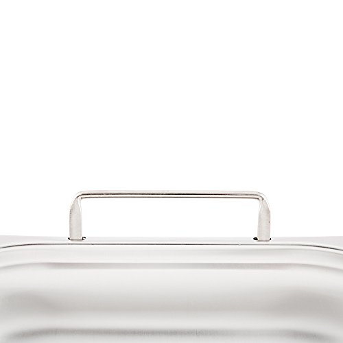 Met Lux 20.5 Inch x 12.8 Inch x 2.5 Inch Steam Table Pan, 1 Full Size Hotel Pan - Anti-Jam, Deep, Silver Stainless Steel Full Size Pan, With Collapsible Handles, For Parties Or Events - Restaurantware