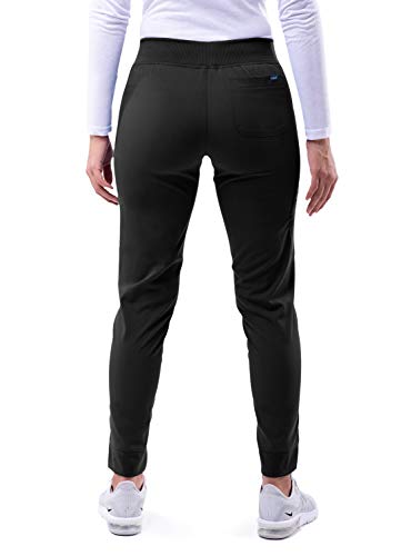 Adar Pro Scrubs For Women - Ultimate Yoga Jogger Scrub Pants - P7104 - Black - M #TOP1