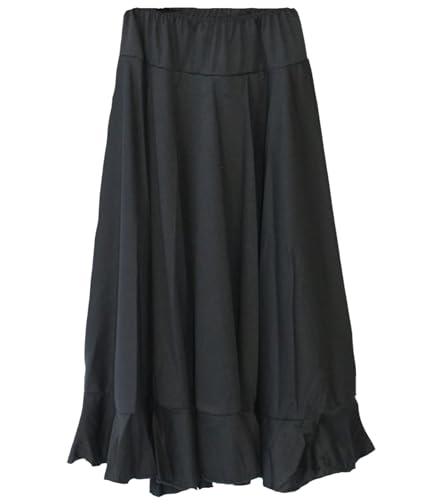 LE CÔTÉ CHIC Falda de Flamenco básica Color Negro para niña, Volante Inferior y elástico en la Cintura, Ropa Flamenca, Danza española y sevillanas, Tallas 2 a 12 (2)
