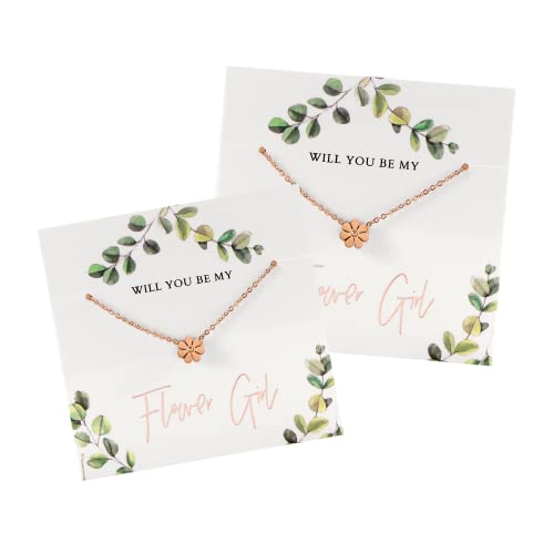 Pop Fizz Designs Flower Girl Gift - Flower Girl Necklace Set (2) | Girls' Jewelry | Bride's Gift