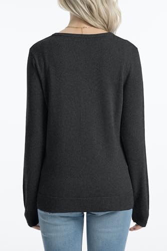 Image of QUALFORT Women's 100% Cotton Lightweight Cardigans Long Sleeve Knitted Button Down Sweater