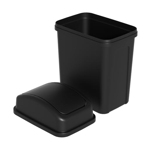 Caneca de basura pequeña 7 L con tapa basculante negra miniatura 5