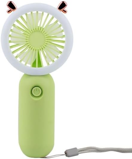 Miniatura 6 de Mini ventilador de mano con luz LED, pequeño ventilador portátil personal recargable por USB, bonito diseño potente ventilador de pestañas para