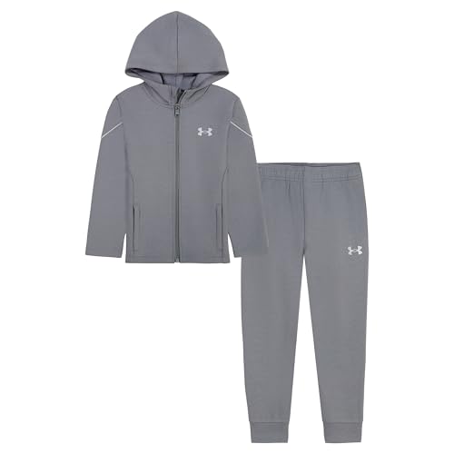 Image of Under Armour Boys' 2-Piece Hoodie Set, Full Zip Sweatshirt and Fleece Pants