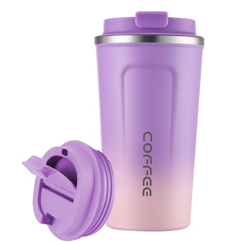 Consejos para Comprar Taza termica los 5 mejores. 45 MXCOCO Taza Termo de Café de 18 oz/510 ml de Acero Inoxidable 304 con Tapa, Taza de Vacío para Bebidas de Café Frías y Calientes, Vaso Térmico para Café, para la Oficina, el...