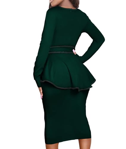Image of Women's Bodycon Vintage Dresses Elegant Peplum Dresses for Women Business Work Office
