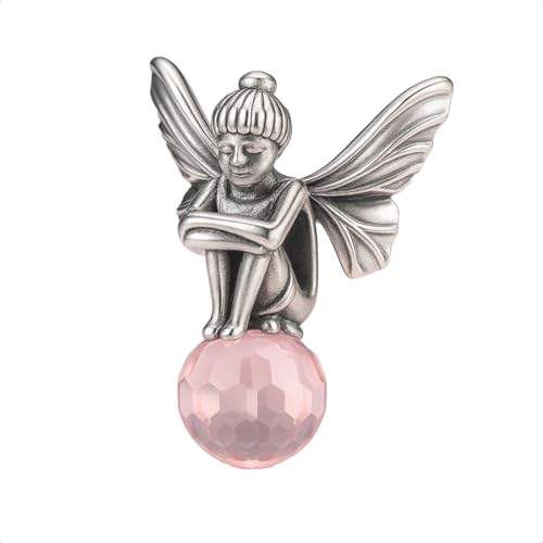 Image of Adorable Fairy for Pandora Charm Bracelet - 'Sitting on Pink Crystal Ball'