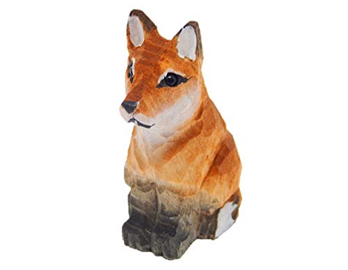 Figura de Zorro Rojo Tallada a Mano en Madera miniatura 6