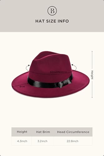 Image of BABEYOND 1920s Fedora Hat for Men Gatsby Wide Brim Fedora Hat Felt Panama Cap with Band for Women Men