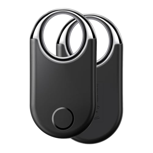 Air Tags-2 Pack Tracker Tag Work with Apple Find My (iOS 14.6 Above Only) Air Tag 2 Pack Smart Tag Item Finders for Key, Luggage, Backpack,etc. (Black, 2 Pack)