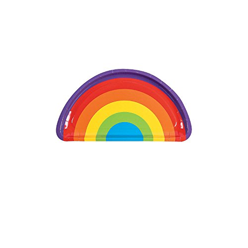 Fun Express Rainbow-Shaped Paper Dessert Plates - Disposable Plates - 8 Pieces