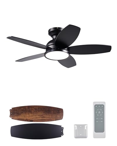 VONLUCE 36 Inch Ceiling Fans with Lights, Black