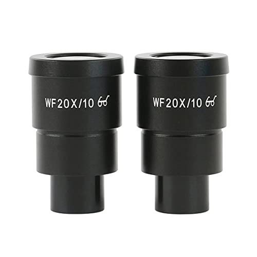 Microscope 2PCS Auxiliary Eyepiece WF5X WF10X WF15X WF20X WF25X WF30X for Stereo Binocular Trinocular Microscope(WF20X-10)