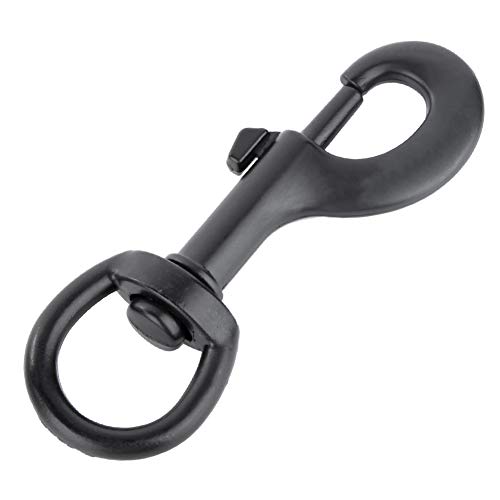 Aowesm 4-Pack Swivel Lobster Claw Clasp Spring Loaded Snap Trigger Clip Zinc Alloy Single Ended Bolt Snap Hooks For Pet Lanyards And Dog Leashes, 3/4 Inch Eyelet Diameter (Round Eyelet, Black) #TOP6