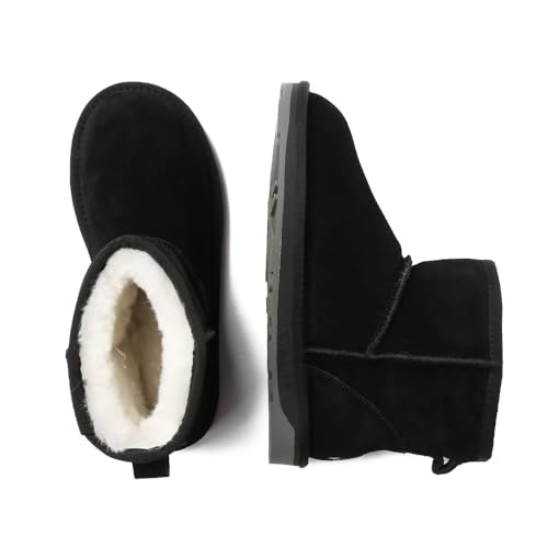 Men Falcon Mini Classic Boots Warm Winter Sheepskin Suede Water Resistant Boots, US2