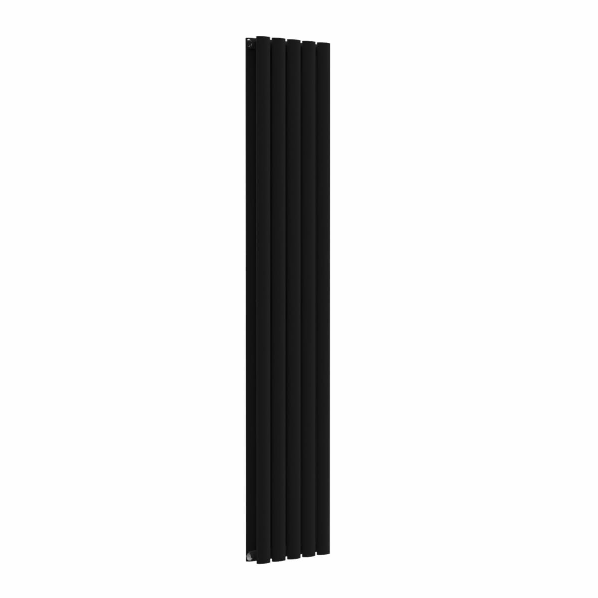 Lux Heat Black Oval Vertical Double Panel Designer Radiator 1600mm (H) x 300mm (W)