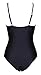 One Pieces Solid Floral Pin Up Sexy Women Front Strappy Cross Swimwear-KJQ999-BK4 Black