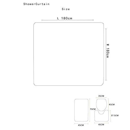 HSF Kreativer Duschvorhang, Fußmatte, WC, Duschmatte, 4-teiliges Set, Badematte (Farbe: J, Größe: 45 x 75 cm) – Bild 3