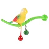 POPETPOP Swing Bird Model Bird Perch Toy Plastic Cage Stand Simulation Fake cage Toy Parakeets Perch Funny Teasing for Cockatiels Cockatoo Macaw