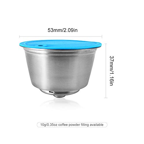 Cápsulas de café Blusea reutilizáveis, recarregáveis de aço inoxidável, filtros de cápsulas compatív
