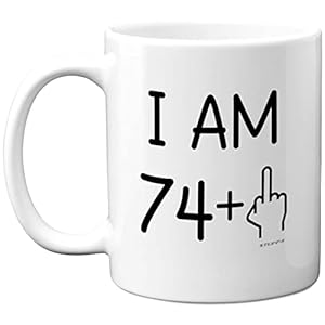 Stuff4 – 75. Geburtstag Geschenk Frauen Männer freche Tasse mit Mittelfinger lustiges Geschenk Geschenk Geburtstag…