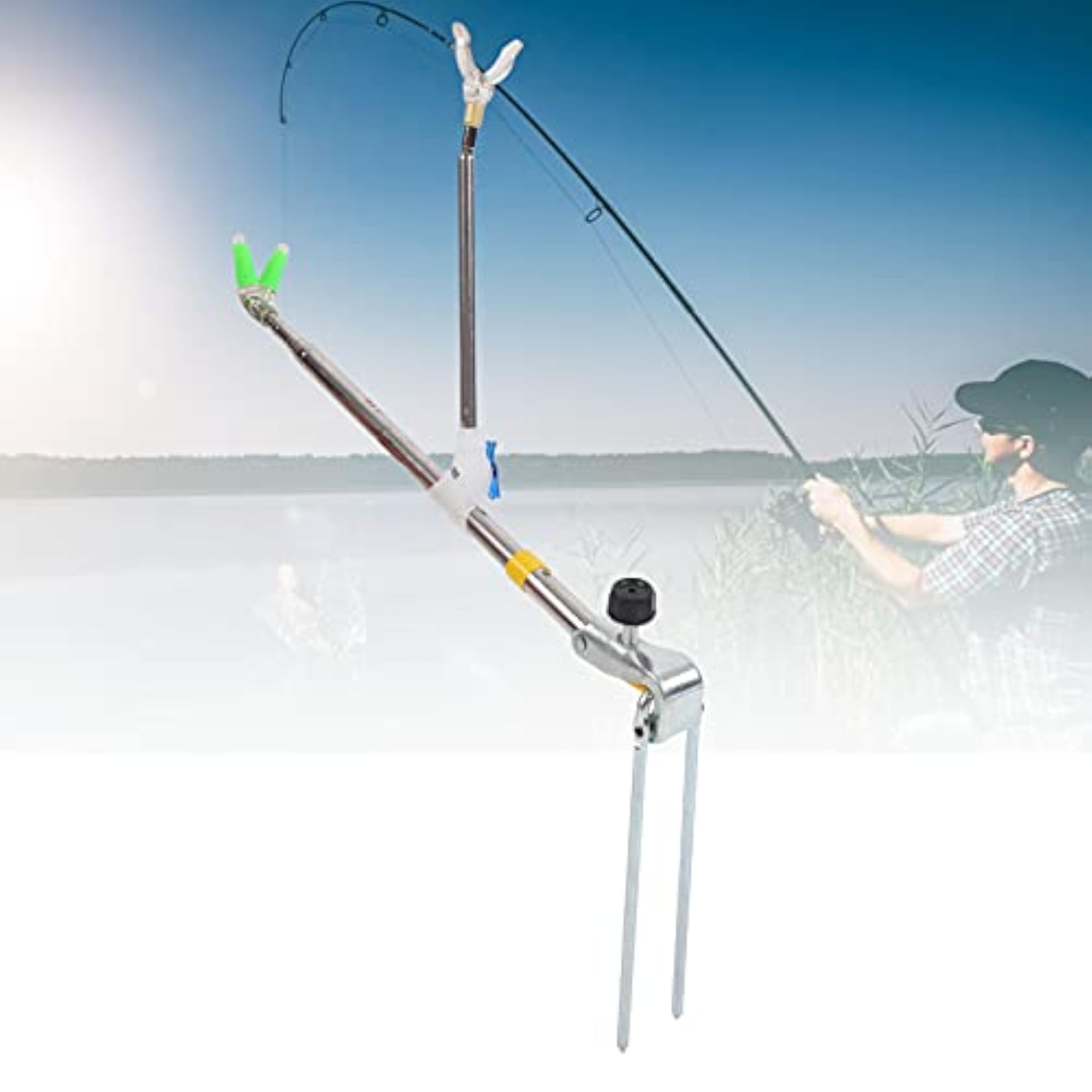 Telescopic Fishing Rod Holder with Ground Plug