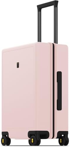 LEVEL8 Pink Suitcase with Spinner Wheels, Carry on Luggage Airlin...