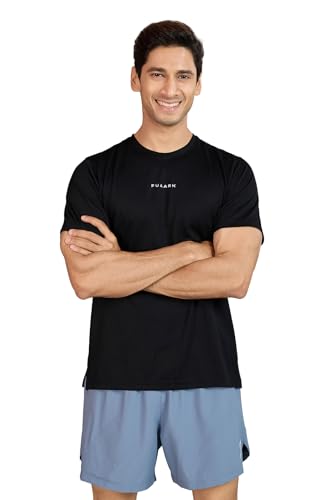 Image of FUAARK Men Solid Slim Fit Polyester Gym & Running Wear Tshirt