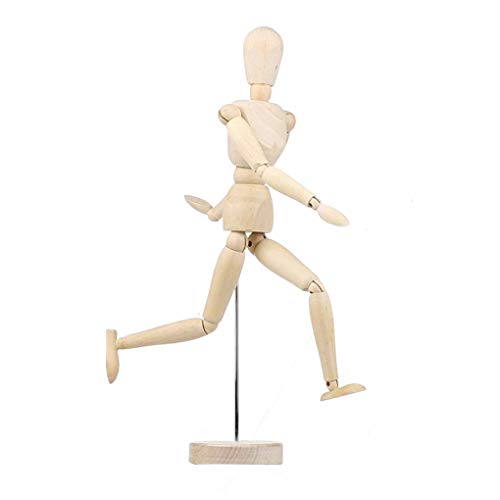 Artist Sketching Aid Wooden 8 inch Joineted Manikin Free Pose Mannequin Figure for Drawing, Sketching, Painting, Home Office Decoration