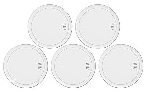 ABUS Funk-Rauchmelder Prefira Connect, 5er Set - Q-Label zertifizierter, vernetzbarer Rauchwarnmelder mit 10-Jahres-Batterie und Fehlalarmreduzierung - Klebemontage und Magnethalterung