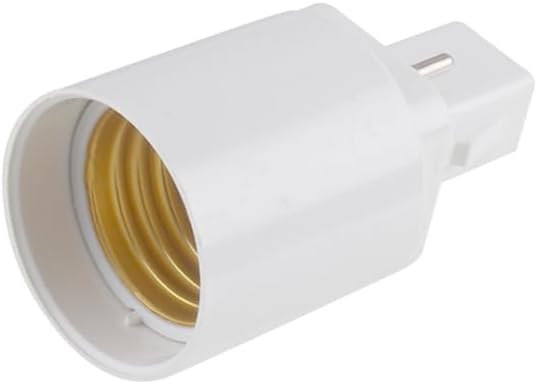 Aicosineg 10Pcs G24d to E27 Socket Adapter 4A PBT Plastic AC 90-240V 120 Degree Heat Resistant Light Bulb Adapter Light Sockets for Home Light Fixtures LED Grow Light Socket Stand White