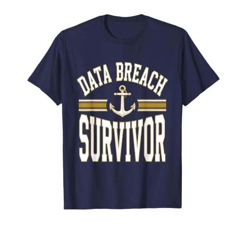 Data Breach Survivor Cybersecurity Graphic Design T-Shirt, Men, Navy Blue, X-Large
