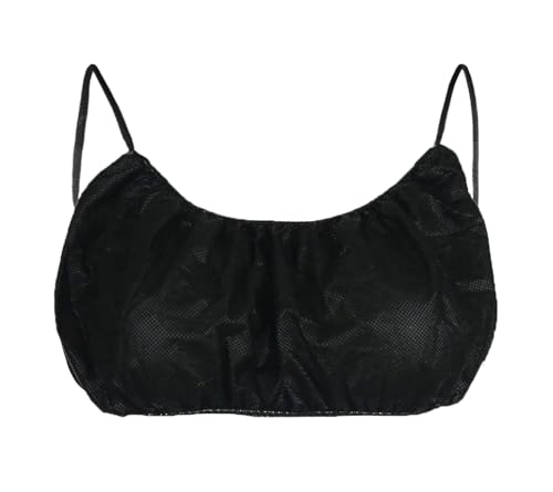 100 Pack Disposable Bras Sap Wraps Underwear Shoulder Loops Black