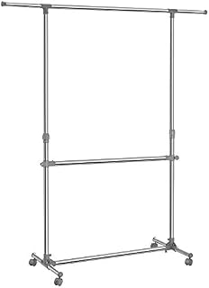 SONGMICS Clothes rack, grey, (101-163) x 49 x (113-198) cm