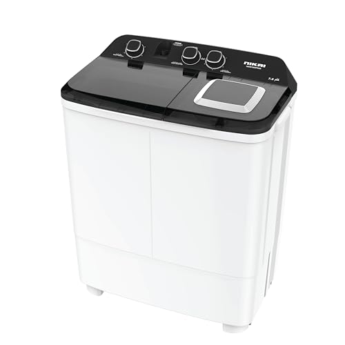 Nikai 7Kg Semi-Automatic Top Load Twin Tub Washing Machine with Quick Wash & Auto Balance Control, Silent Operation, Powerful Pulsator, Rust-Proof Body - NWM700SPN2B