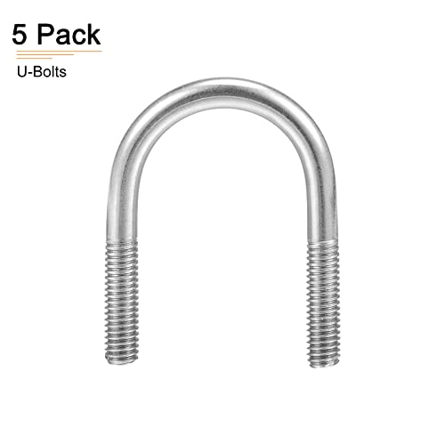 Image of DTGN 1-3 /8 inchx2.36 inch(DXL) Round U-Bolts - 5Pack - Good for Construction Industry - 304 Stainless Steel Round Bend U Bolt - Silver