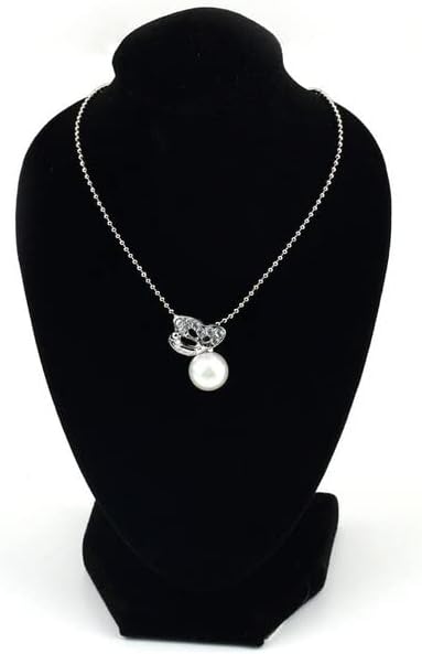 LINGWEI Necklece Display Stand Neck Manniquin Necklace Ring and Earring Bust Display Stand Black Velvet Necklece Holder
